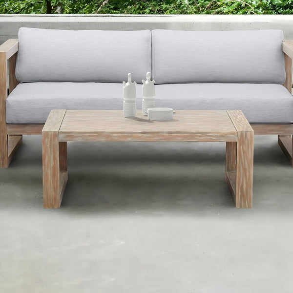 English Elm Adasai Outdoor Eucalyptus Wood Coffee Table with Slatted Top for Patio Decks B2736P511330