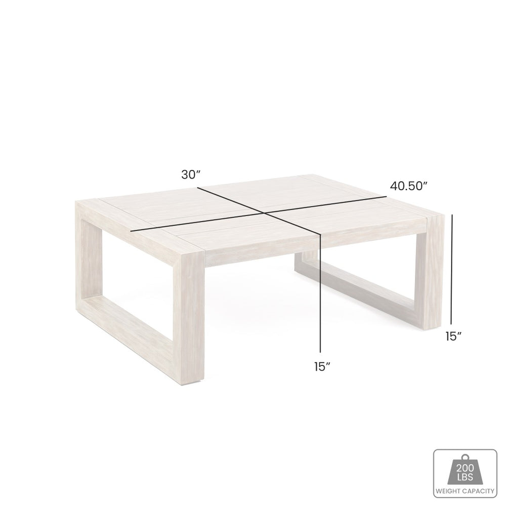 English Elm Adasai Outdoor Eucalyptus Wood Coffee Table with Slatted Top for Patio Decks B2736P511330