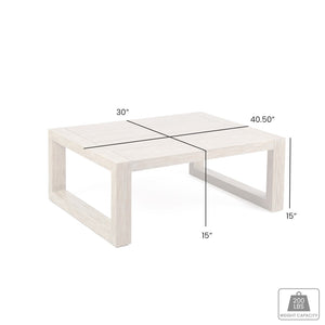 English Elm Adasai Outdoor Eucalyptus Wood Coffee Table with Slatted Top for Patio Decks B2736P511330