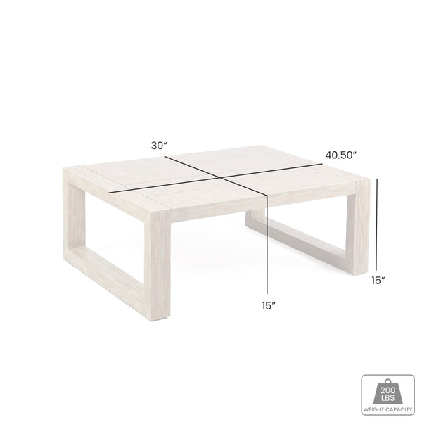 English Elm Adasai Outdoor Eucalyptus Wood Coffee Table with Slatted Top for Patio Decks B2736P511330