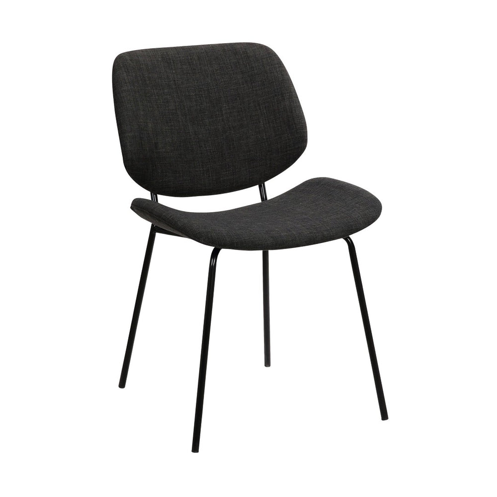 English Elm Uqet Curved Fabric Upholstered Dining Chair with Slim Metal Legs for Modern Spaces B2736P511331