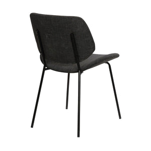 English Elm Uqet Curved Fabric Upholstered Dining Chair with Slim Metal Legs for Modern Spaces B2736P511331