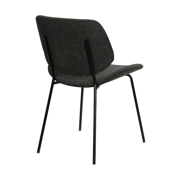 English Elm Uqet Curved Fabric Upholstered Dining Chair with Slim Metal Legs for Modern Spaces B2736P511331