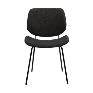 English Elm Uqet Curved Fabric Upholstered Dining Chair with Slim Metal Legs for Modern Spaces B2736P511331