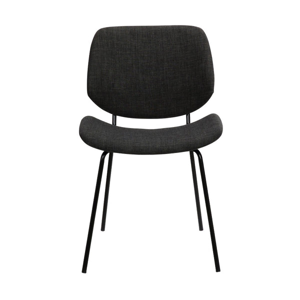 English Elm Uqet Curved Fabric Upholstered Dining Chair with Slim Metal Legs for Modern Spaces B2736P511331