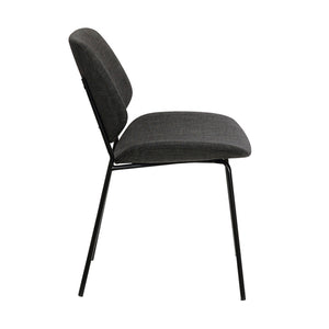 English Elm Uqet Curved Fabric Upholstered Dining Chair with Slim Metal Legs for Modern Spaces B2736P511331