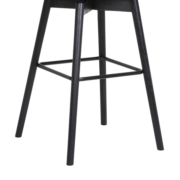 English Elm Cylis Upholstered Swivel Counterstool with Wood Base and Padded Gray Fabric Seat B2736P511333