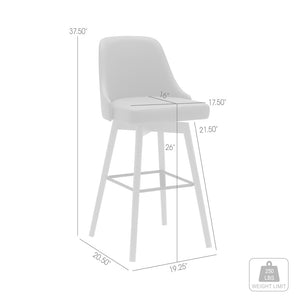 English Elm Cylis Swivel Counterstool with Walnut Base Faux Leather Seat for Kitchen Islands B2736P511334