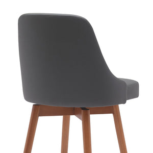 English Elm Cylis Swivel Counterstool with Walnut Base Faux Leather Seat for Kitchen Islands B2736P511334