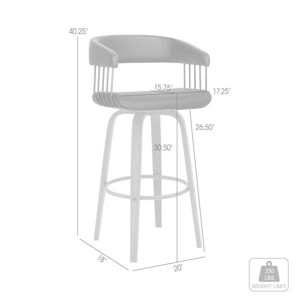 English Elm Gatopa Swivel Barstool Walnut Frame Faux Leather Seat Bronze Footrest Kitchen B2736P511336