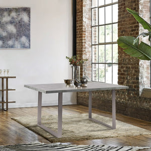 English Elm Orelis Rectangular Dining Table Seats Six with Laminate Top and Steel Base B2736S00008