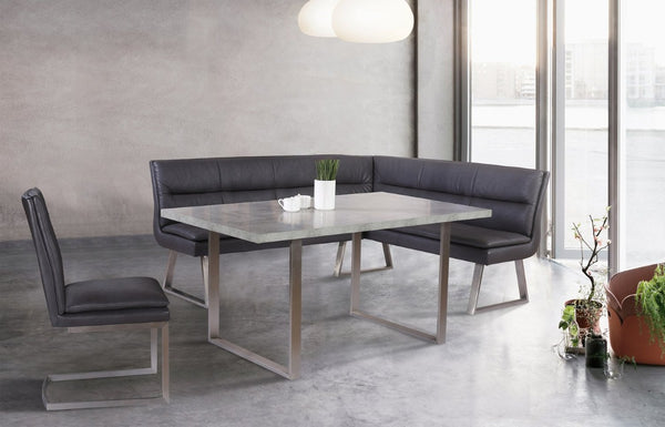 English Elm Orelis Rectangular Dining Table Seats Six with Laminate Top and Steel Base B2736S00008