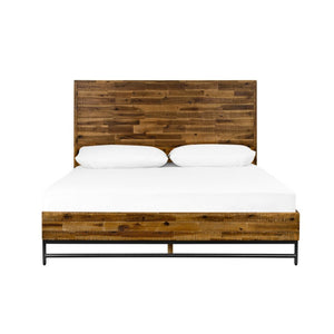 English Elm Dorvelle Solid Acacia Queen Bed Antique Finish Low Profile Headboard Rustic Organic B2736S00019
