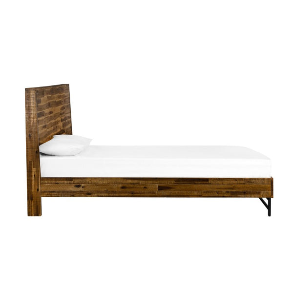 English Elm Dorvelle Solid Acacia Queen Bed Antique Finish Low Profile Headboard Rustic Organic B2736S00019