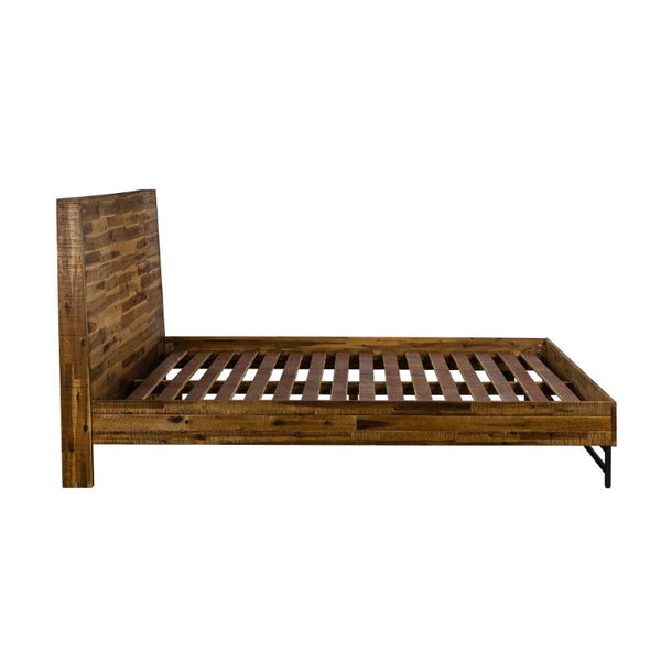 English Elm Dorvelle Solid Acacia Queen Bed Antique Finish Low Profile Headboard Rustic Organic B2736S00019