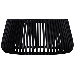 English Elm Modern Mango Wood Round Coffee Table Matte Black Drum Base for Living Room Decor B2741P330123