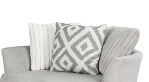 English Elm Transitional Channel Tufted Swivel Chair Gray Chenille Curved Arms for Living Rooms B2741P376930