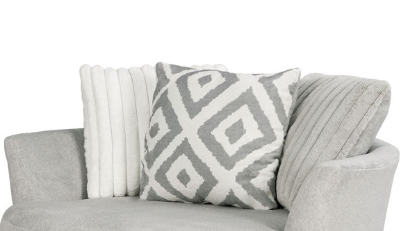 English Elm Transitional Channel Tufted Swivel Chair Gray Chenille Curved Arms for Living Rooms B2741P376930