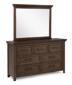 English Elm 1pc Eight Drawer Dresser Warm Brown Wood Finish Metal Pulls Contemporary Bedroom Storage B2741P504988