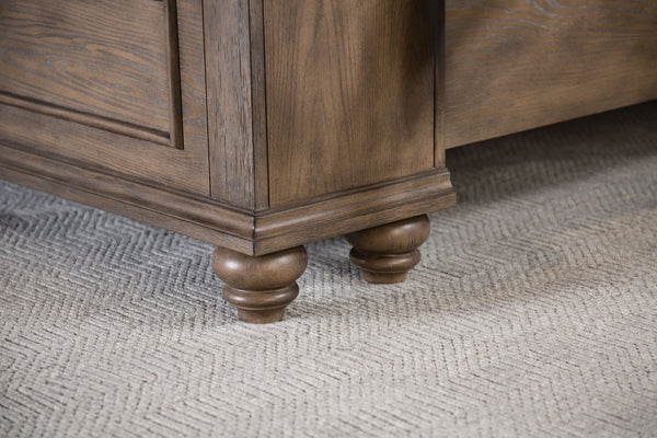 English Elm Traditional Solid Wood Dresser Aged Oak Finish Bun Feet Smooth Glide Bedroom Storage B2741P508555