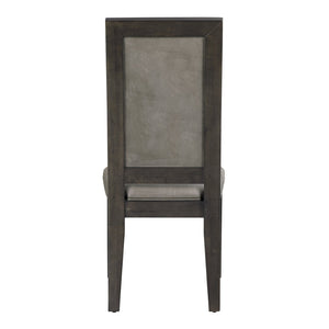 English Elm 2pc High Back Pu Leather Dining Chairs Wooden Frame Transitional Comfort Seating B2741P508557