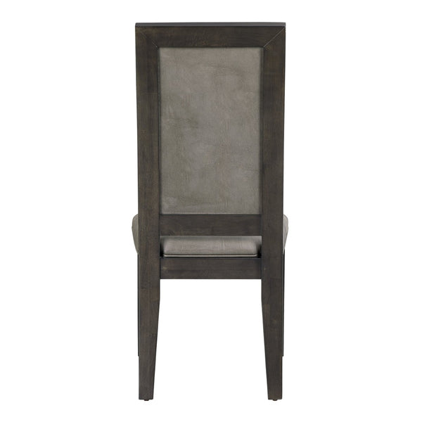 English Elm 2pc High Back Pu Leather Dining Chairs Wooden Frame Transitional Comfort Seating B2741P508557