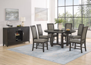 English Elm 2pc High Back Pu Leather Dining Chairs Wooden Frame Transitional Comfort Seating B2741P508557
