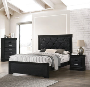 English Elm Modern Hollywood Regency Tall Chest Five Drawers Black Lacquer Crystal Bar Pulls B2741P526981