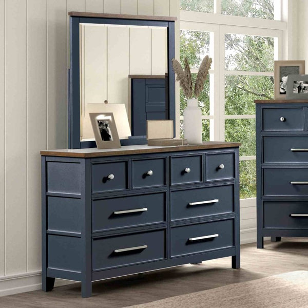 English Elm Modern Farmhouse 8 Drawer Dresser Pinewood Build with Dovetail Joinery Two Tone Finish B2741P546523