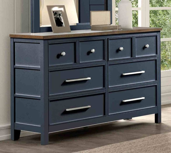 English Elm Modern Farmhouse 8 Drawer Dresser Pinewood Build with Dovetail Joinery Two Tone Finish B2741P546523
