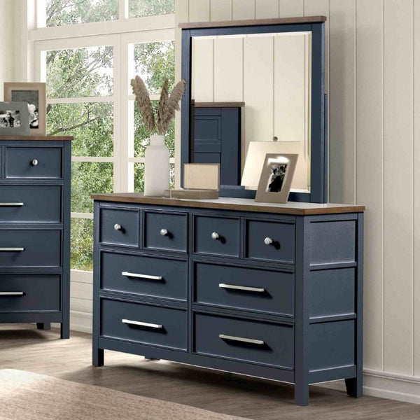 English Elm Modern Farmhouse 8 Drawer Dresser Pinewood Build with Dovetail Joinery Two Tone Finish B2741P546523