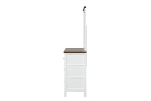 English Elm Modern Farmhouse 8 Drawer Dresser with Dovetail Joinery Two Tone White and Brown B2741P552323