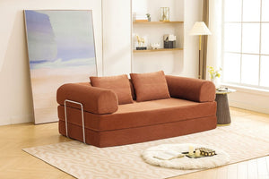 English Elm Contemporary Corduroy Modular Sofa with Chrome Accents and High Density Foam Seating Rustic Brown B2741P557725