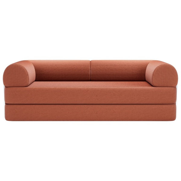 English Elm Contemporary Corduroy Modular Sofa with Chrome Accents and High Density Foam Seating Rustic Brown B2741P557725