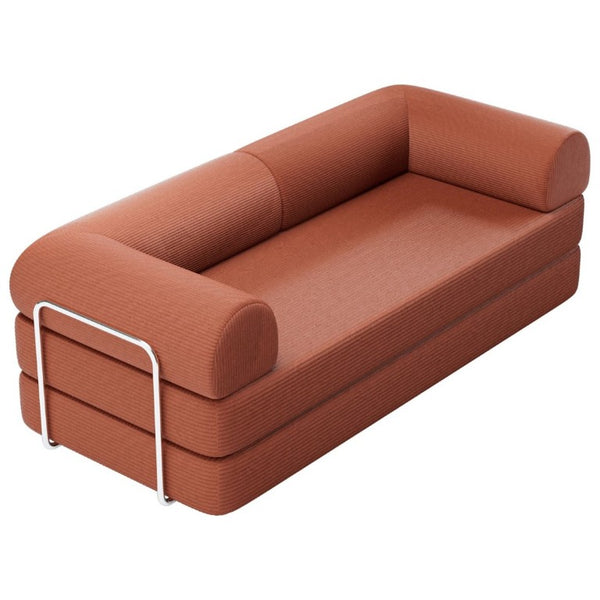 English Elm Contemporary Corduroy Modular Sofa with Chrome Accents and High Density Foam Seating Rustic Brown B2741P557725