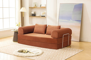 English Elm Contemporary Corduroy Modular Sofa with Chrome Accents and High Density Foam Seating Rustic Brown B2741P557725
