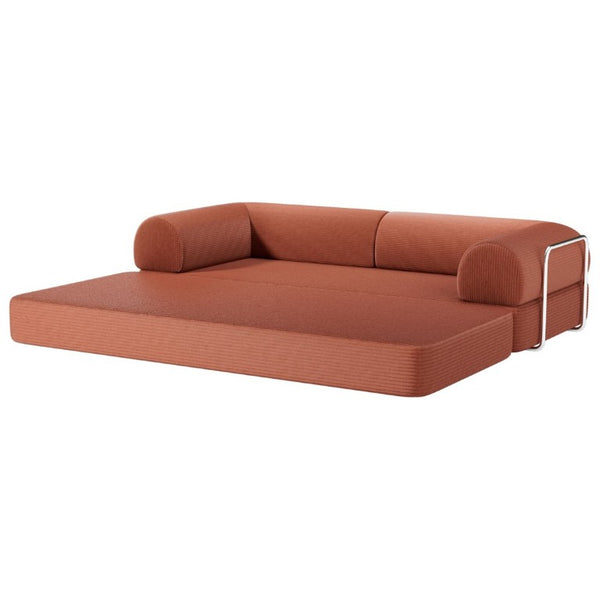 English Elm Contemporary Corduroy Modular Sofa with Chrome Accents and High Density Foam Seating Rustic Brown B2741P557725