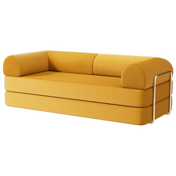English Elm Contemporary Corduroy Modular Sofa with Chrome Accents and High Density Foam Seating Ginger B2741P557727