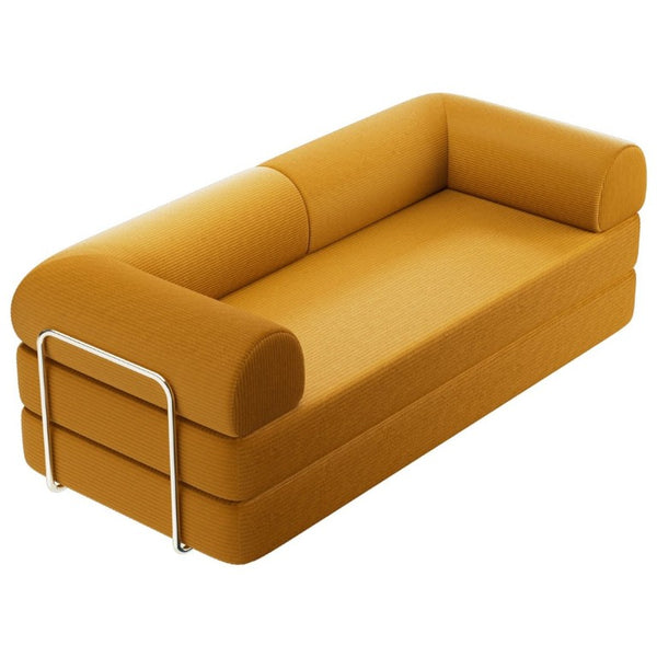 English Elm Contemporary Corduroy Modular Sofa with Chrome Accents and High Density Foam Seating Ginger B2741P557727