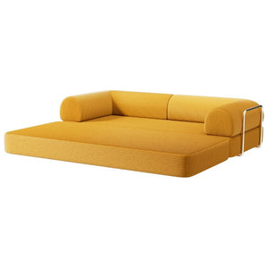 English Elm Contemporary Corduroy Modular Sofa with Chrome Accents and High Density Foam Seating Ginger B2741P557727