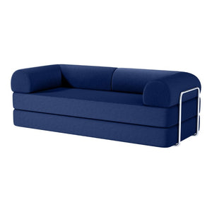 English Elm Contemporary Corduroy Modular Sofa with Chrome Accents and High Density Foam Seating Blue B2741P557729