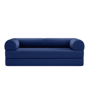 English Elm Contemporary Corduroy Modular Sofa with Chrome Accents and High Density Foam Seating Blue B2741P557729
