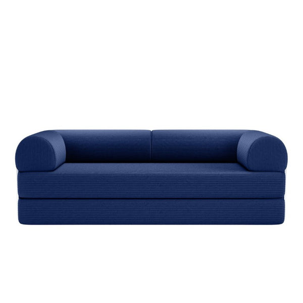 English Elm Contemporary Corduroy Modular Sofa with Chrome Accents and High Density Foam Seating Blue B2741P557729