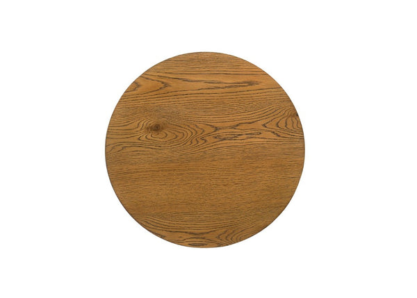 English Elm 1Pc Round End Table Sculptural Pedestal Base Cutout Detail Rubberwood Living Room Walnut B2741P558690