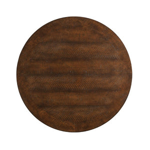 English Elm Transitional Round Coffee Table with Caster Wheels Open Shelf Pinewood Living Room Espresso B2741P559632