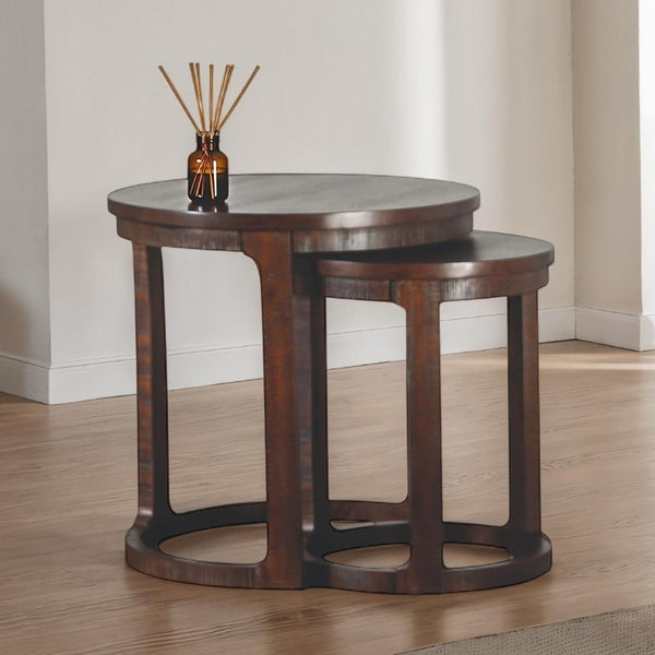 English Elm Transitional Pinewood End Table with Open Display Shelf for Stylish Living Room Decor Espresso B2741P559634