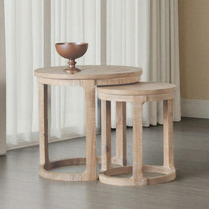 English Elm Transitional Pinewood End Table with Open Display Shelf for Stylish Living Room Decor Natural B2741P559903