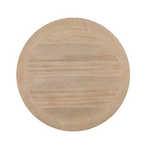 English Elm Transitional Round Coffee Table with Caster Wheels Open Shelf Pinewood Living Room Natural B2741P559904