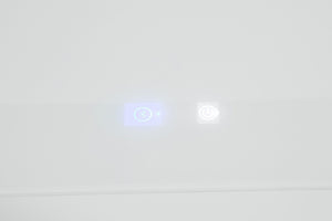 English Elm White Gloss Glass Top Coffee Table with Bluetooth Speaker Wireless Charging and LED Lights B2741P562413