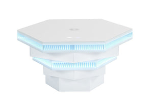 English Elm Contemporary Gloss White Coffee Table with LED Lighting and Wireless Charging Hub B2741P562446